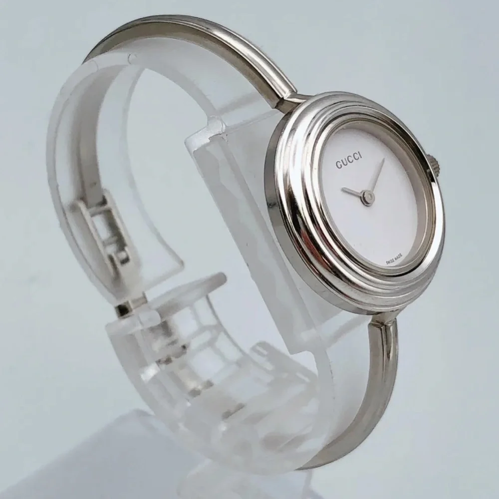 Gucci Silver Bracelet Watch with all bezels shown